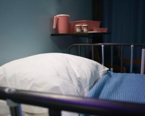 A hospice patient's bed